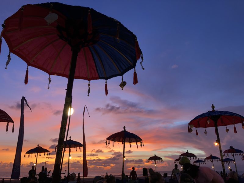 Sunset on Kuta Beach.