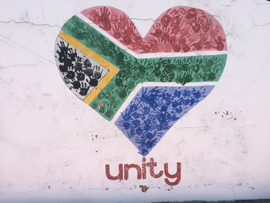 South African Flag in Shape of a Heart.